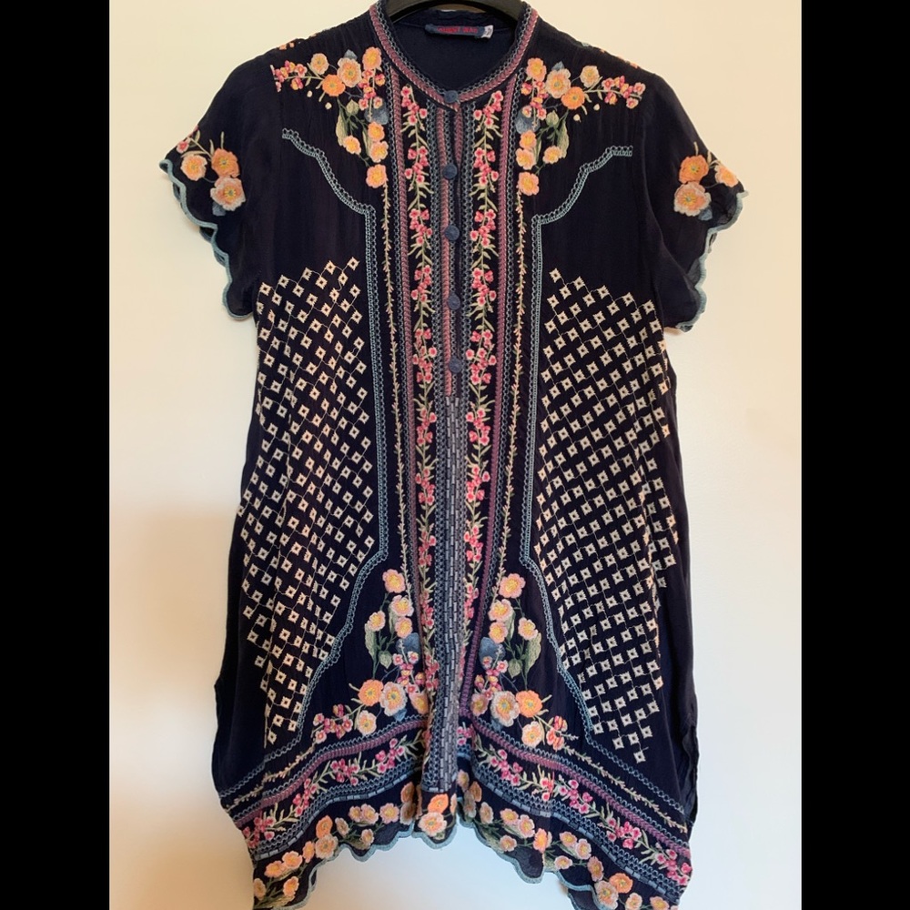 JohnnyWas Embroidered Top XS